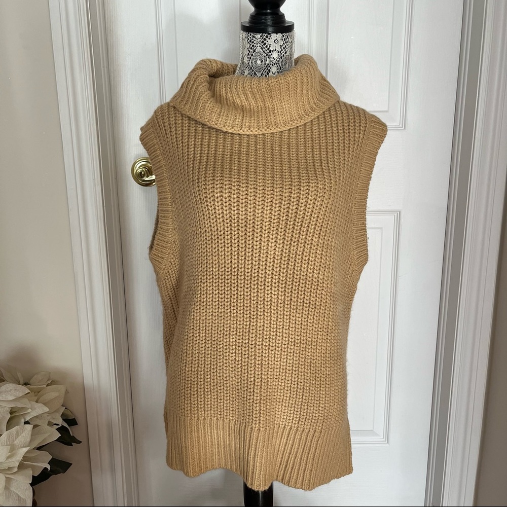 Camel turtleneck sweater